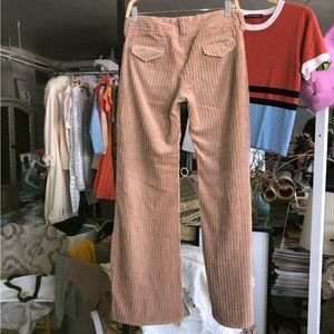 1970s wide corduroy cotton pants Lined silk Sz S Wide bottoms Pockets Rare find